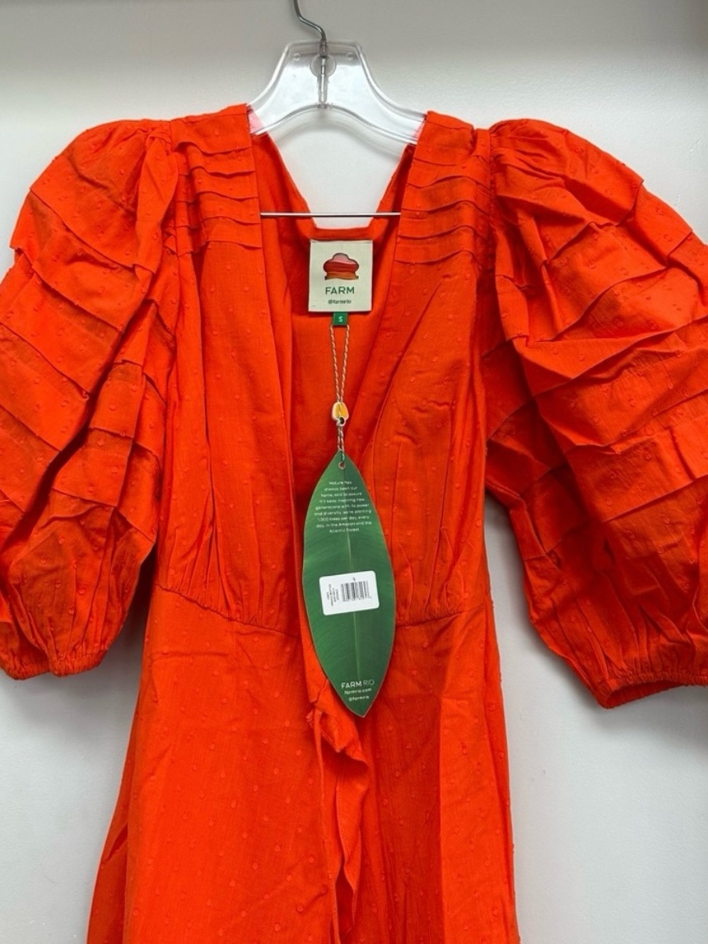 NWT FARM Rio Orange Ruffles
Midi Dress - Picture 2 of 5